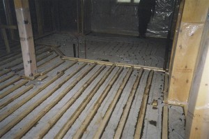 Tubing and sleepers for hardwood flooring